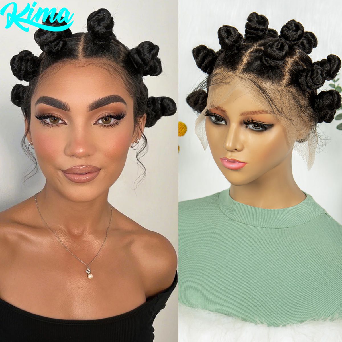 Full Lace Handmade Bantu Braid - огляд і ціна Synthetic Braided Wigs For Black Women