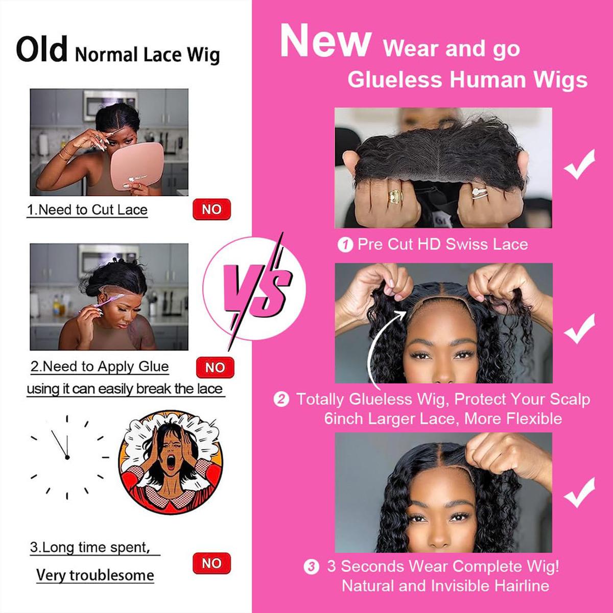 Super Double Drawn Vietnamese  - огляд і ціна Glueless Wear And Go Human Hair Wig