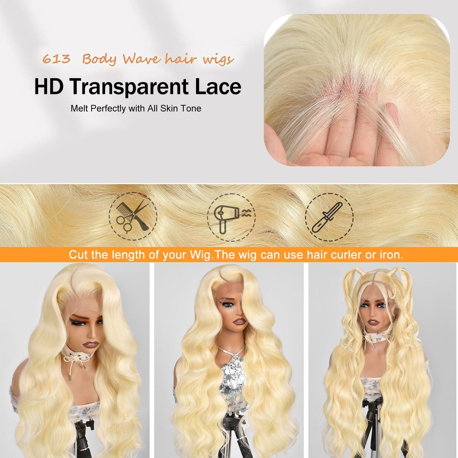 13x4 Lace Front Wig Human Hair - огляд і ціна 613 Blonde Body Wave Lace Front Wig