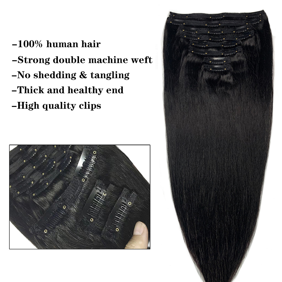 Clip in Hair Extensions Straig - огляд і ціна Invisible Tape In Extensions Real Hair